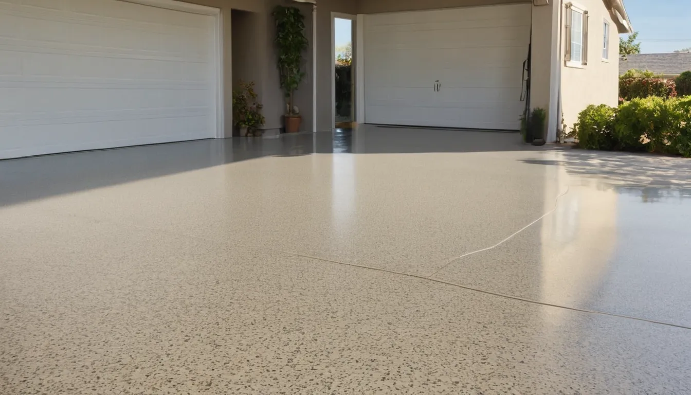 A freshly coated garage floor in a Boston home